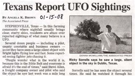 2008 ufo|Dozens Claim They Spotted UFO in Texas : NPR.